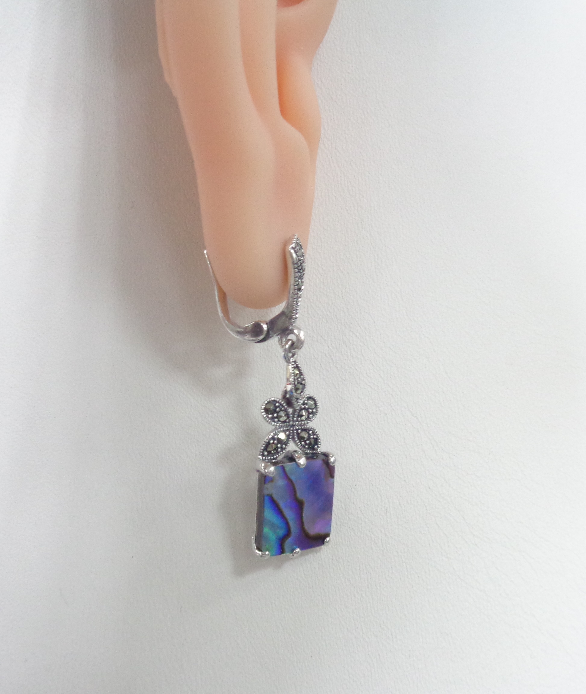 Серебряные серьги с перламутром абалон